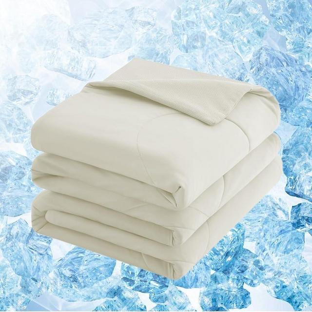 Dreamhood Cooling King Blanket Arc-Chill Cool Summer Blanket with Q-Max > 0.45 Cooling Fiber Perfect for Night Sweats and Hot Sleepers（Cream,King）