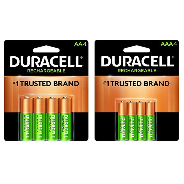 Duracell - Rechargeable AAA Batteries - Long Lasting - 4 Count with Rechargeable AA Batteries - 4 Count