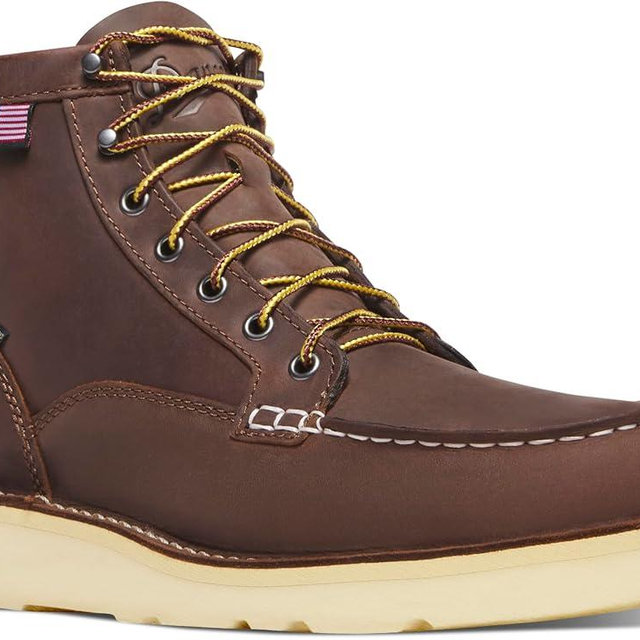 Danner 6” Bull Run Moc Toe Work Boots for Men - Oiled Full-Grain Leather Upper with Non Slip Wedge Outsole and 3-Density Cushion Footbed, EH Resistant