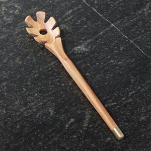 Acacia Gold Rim Wood Pasta Spoon