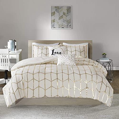 Intelligent Design Raina Comforter Set, King/Cal King, Ivory/Gold