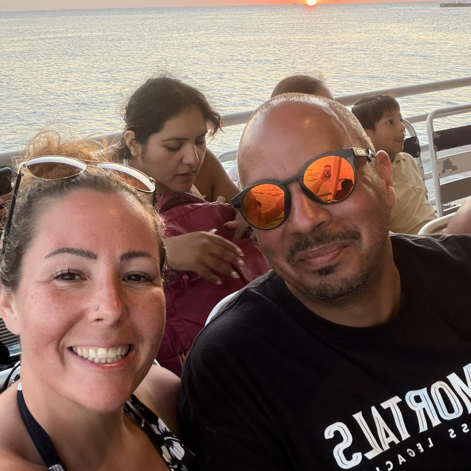 Enjoying a beautiful Cancun sunset
