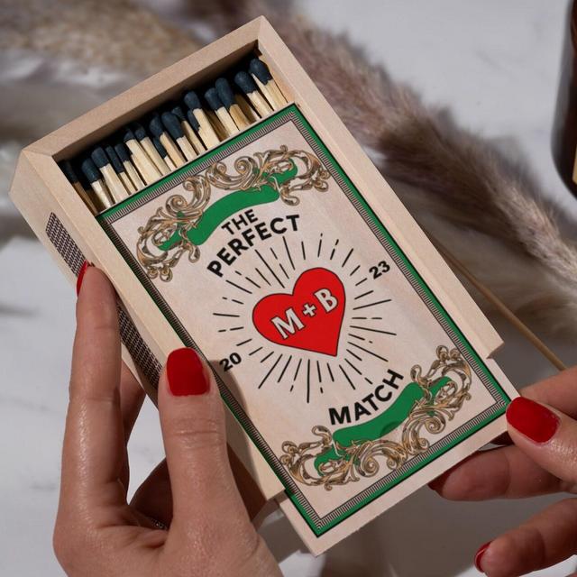 Personalized Couples Matchbox Wood, Gifts for Couple, Custom Wood Matchbox for Couples, Housewarming Gift, New House Gift