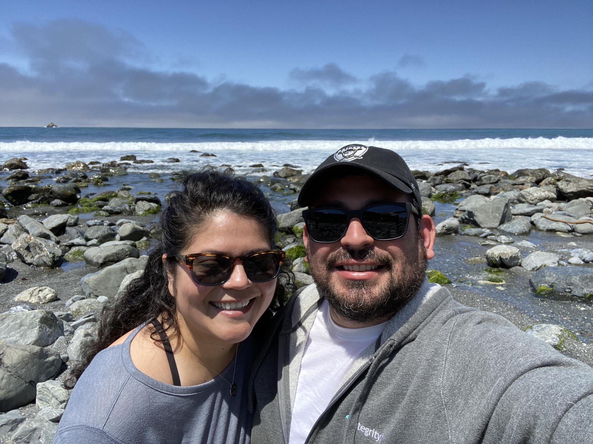 Driving up highway 1 to get married.