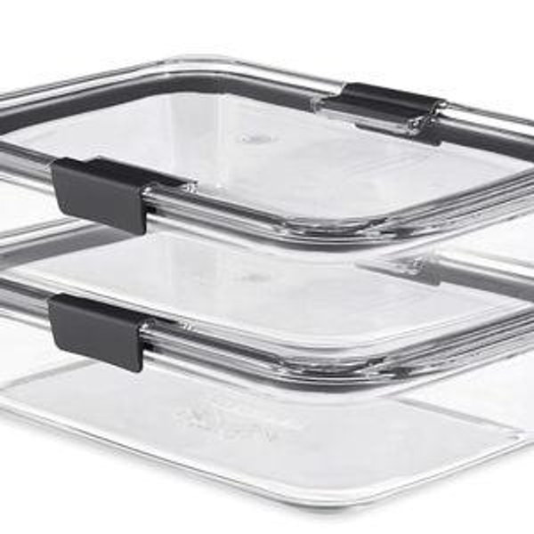 Rubbermaid Brilliance Glass Food Storage Containers, 8 Cup, Set of 2