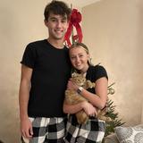 Our first Christmas as a couple with our cat, Scotty!