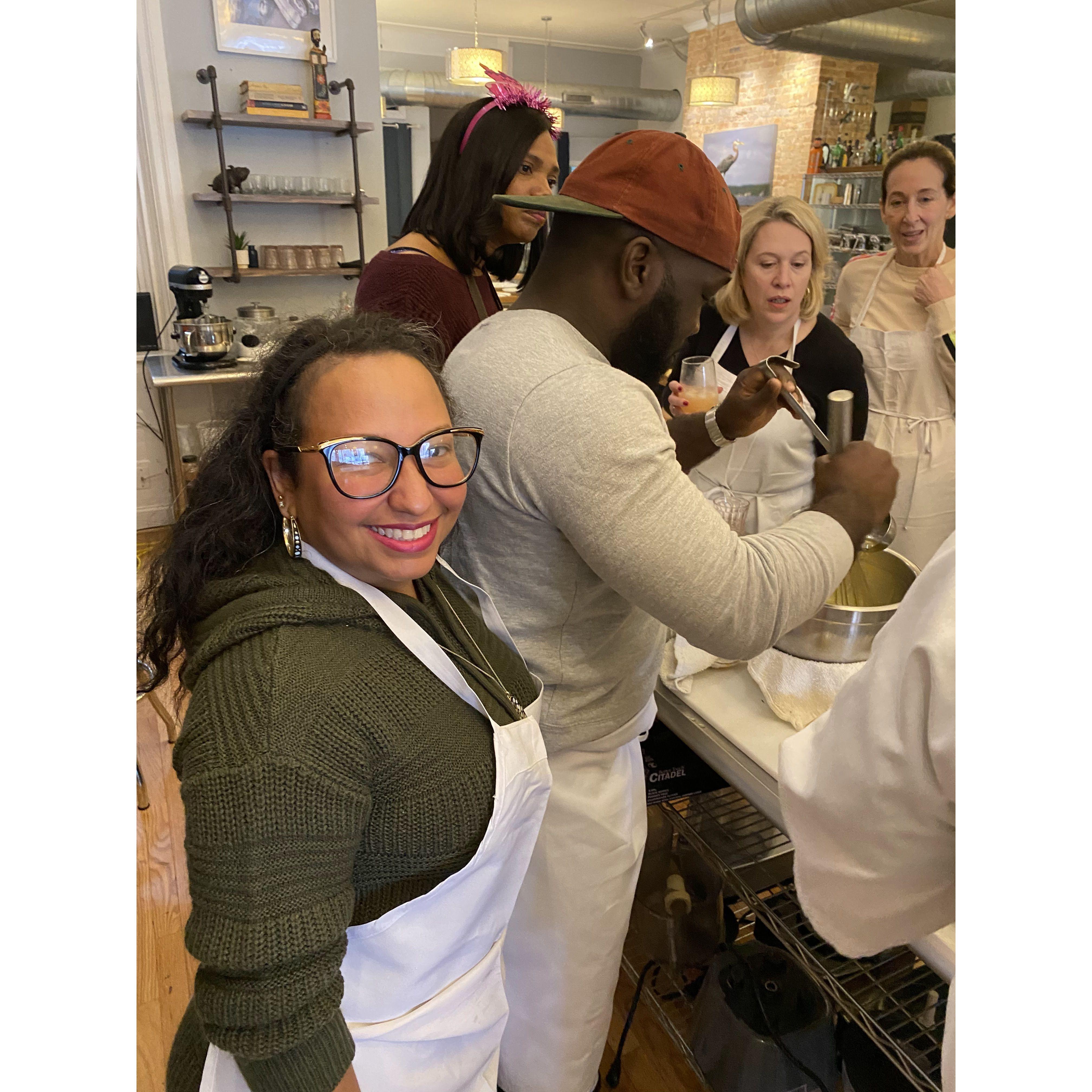 Malcolm making Haynes Hollandaise...someone tried to tell him what to do and he responds "this ain't my first rodeo!"