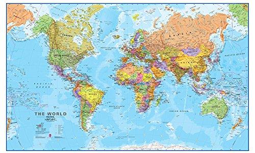 Maps International - Giant World Map - Mega-Map Of The World - 78 x 48 - Full Lamination