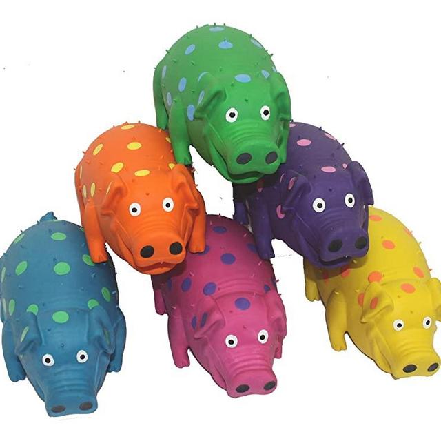 Multipet Goblets Pig Latex Dog Toy Assorted Colors