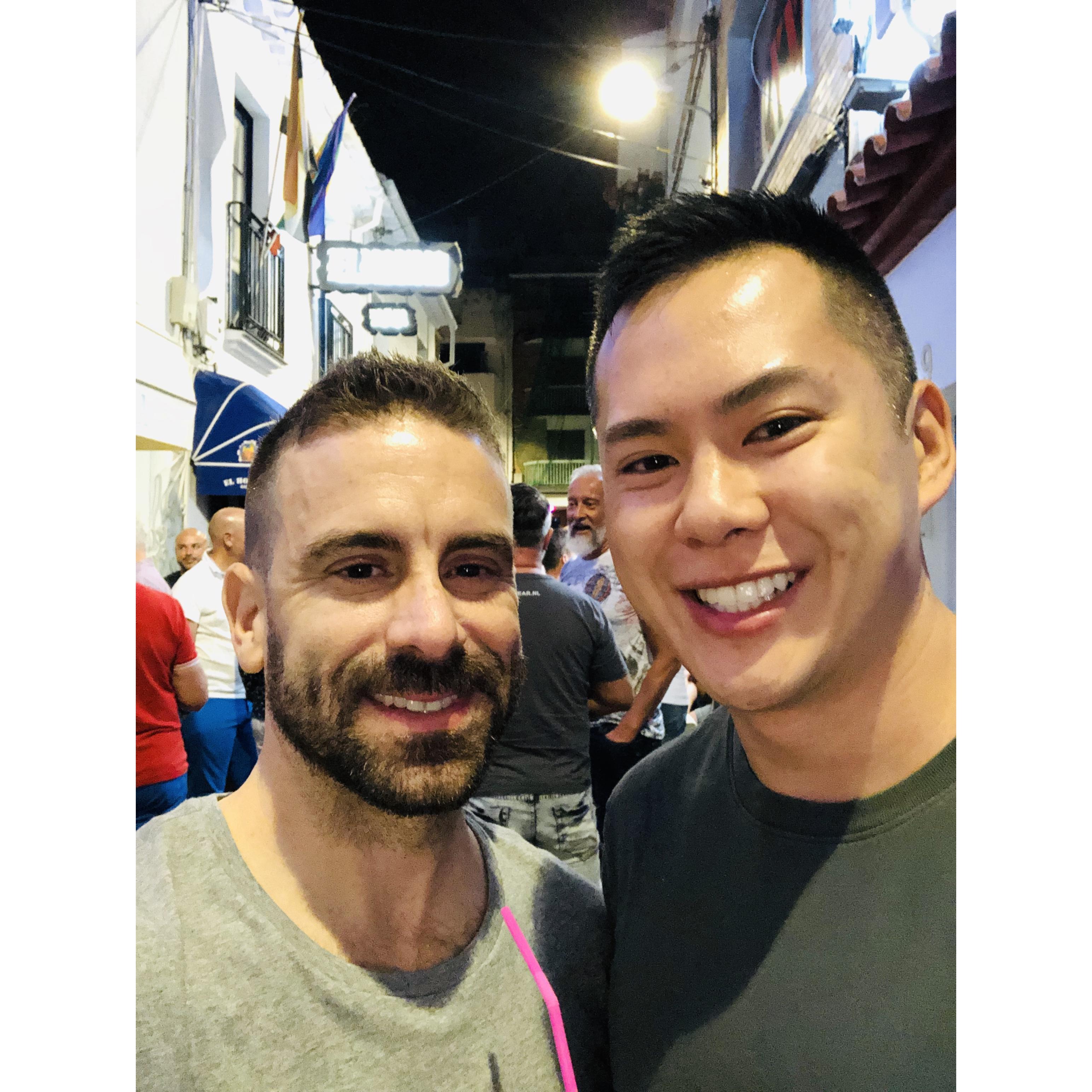 Late night street party in Spain, 2019