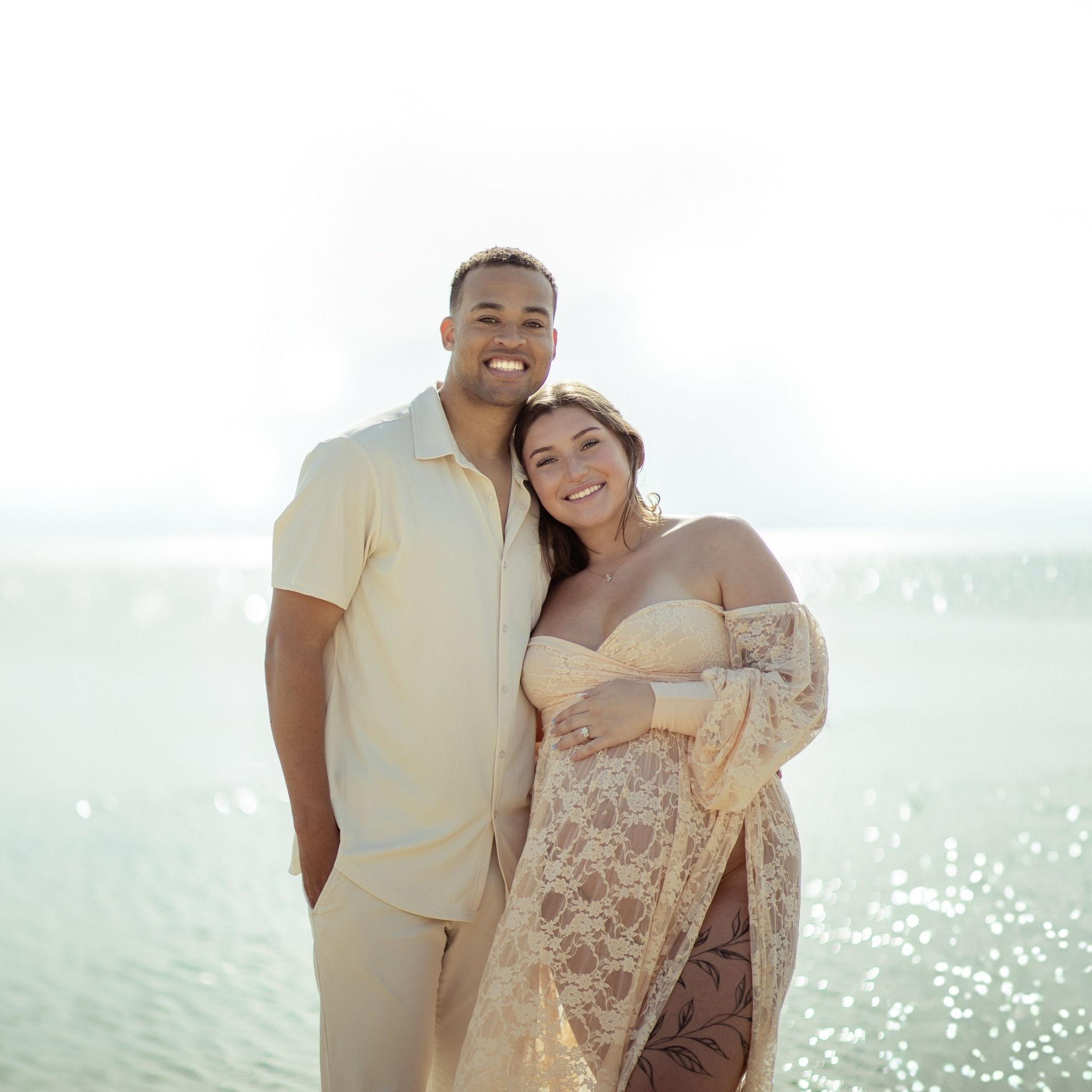 Moments before we became fiancés, dreaming about our sweet baby boy.