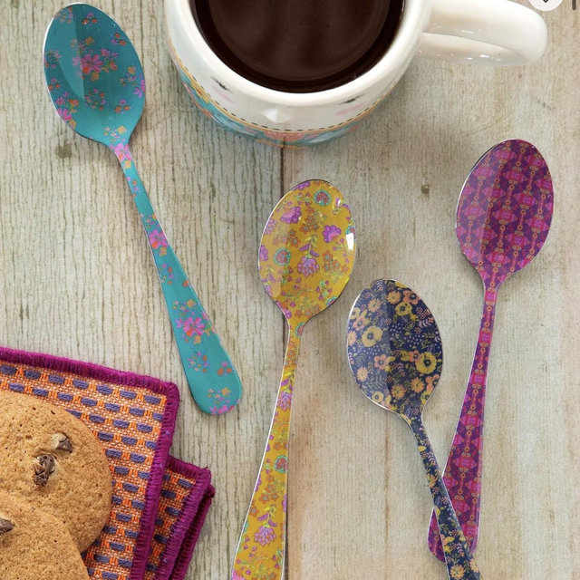 Ditsy Stirring Spoons, Set of 4 - Multicolored