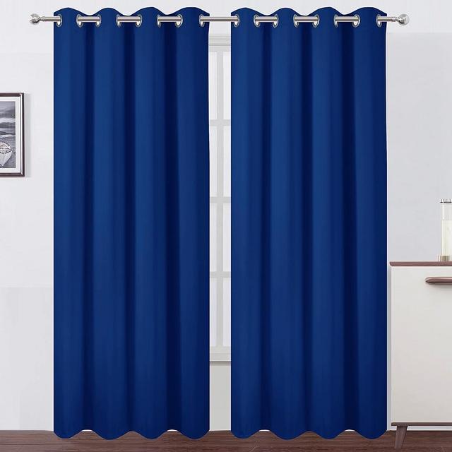 LEMOMO Blackout Curtains 52 x 95 inch/Royal Blue Curtains Set of 2 Panels/Thermal Insulated Room Darkening Bedroom Curtains