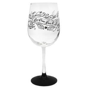 Be Our Guest Chalkboard Stemmed Glass