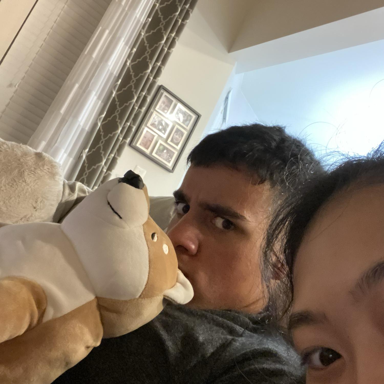 8/31/21: Joel at my house and we were chilling with my plushie