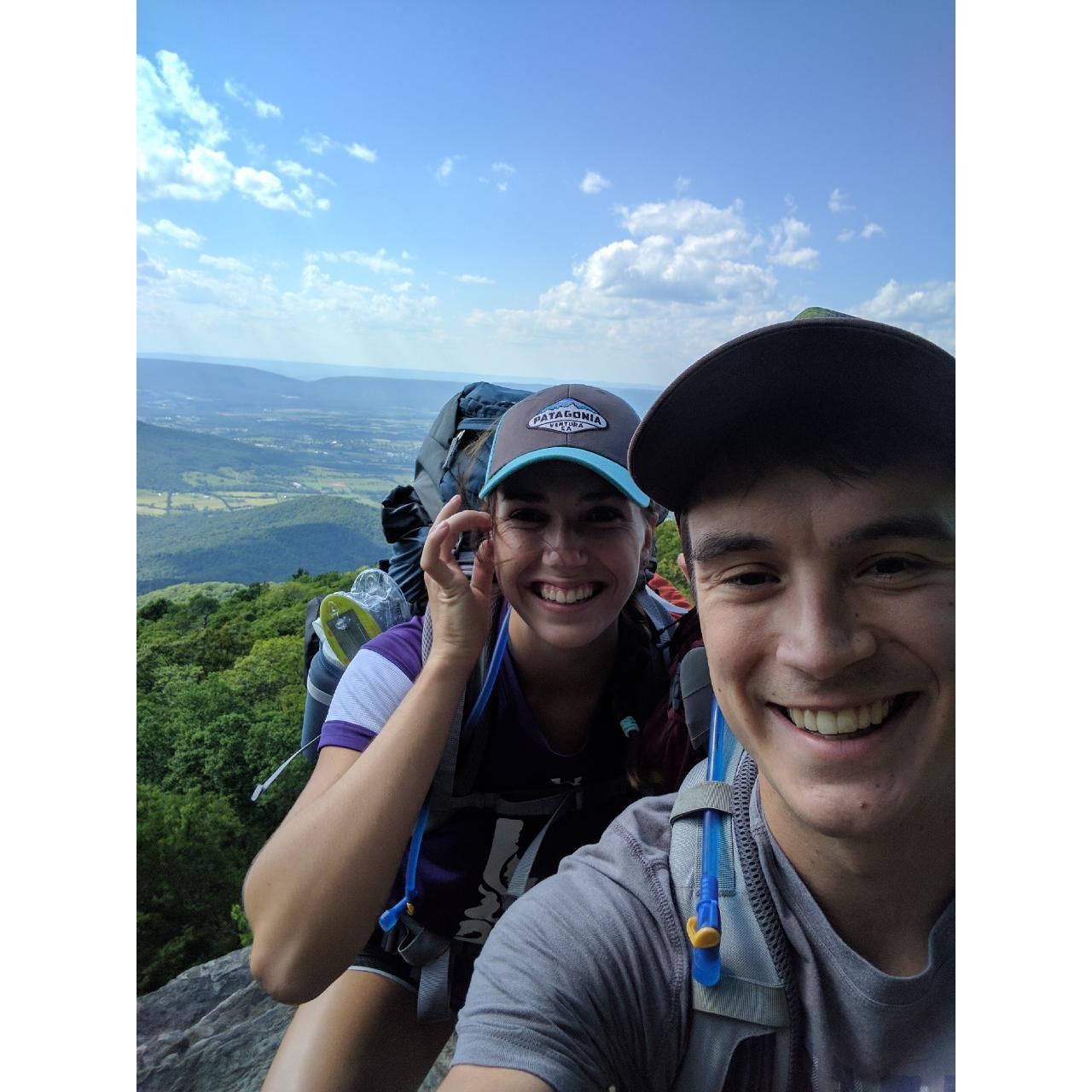Hiking the Appalachian Trail in Shenandoah, Virginia.
