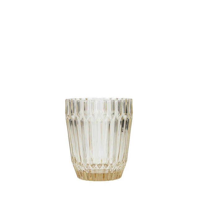 Fortessa Archie Glass Drinkware, Double Old Fashioned (Set of 6), 12.5 Ounce, Ginger Gold