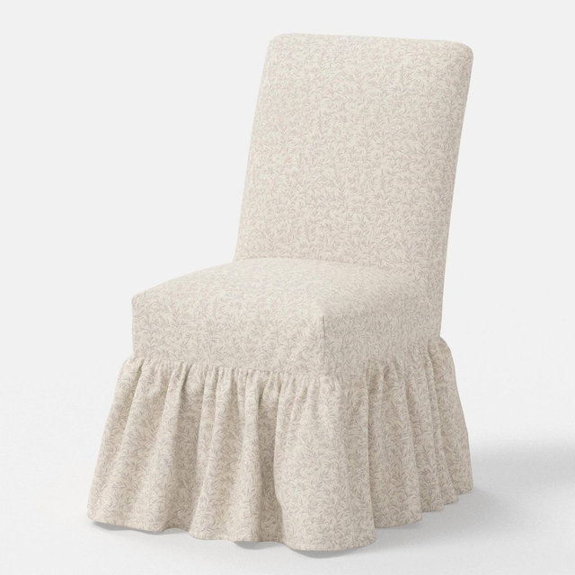 Ruffled Slipcover Dining Chair in Marisha Vine Mauve - Threshold™ designed with Studio McGee