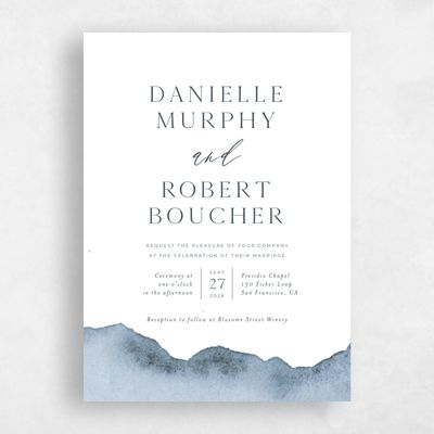 Blue Elegant Wedding Invitation - Cello Classic
