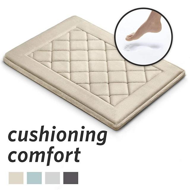 Microdry Quick Drying Memory Foam Bath Mat 2-Piece Set, Linen