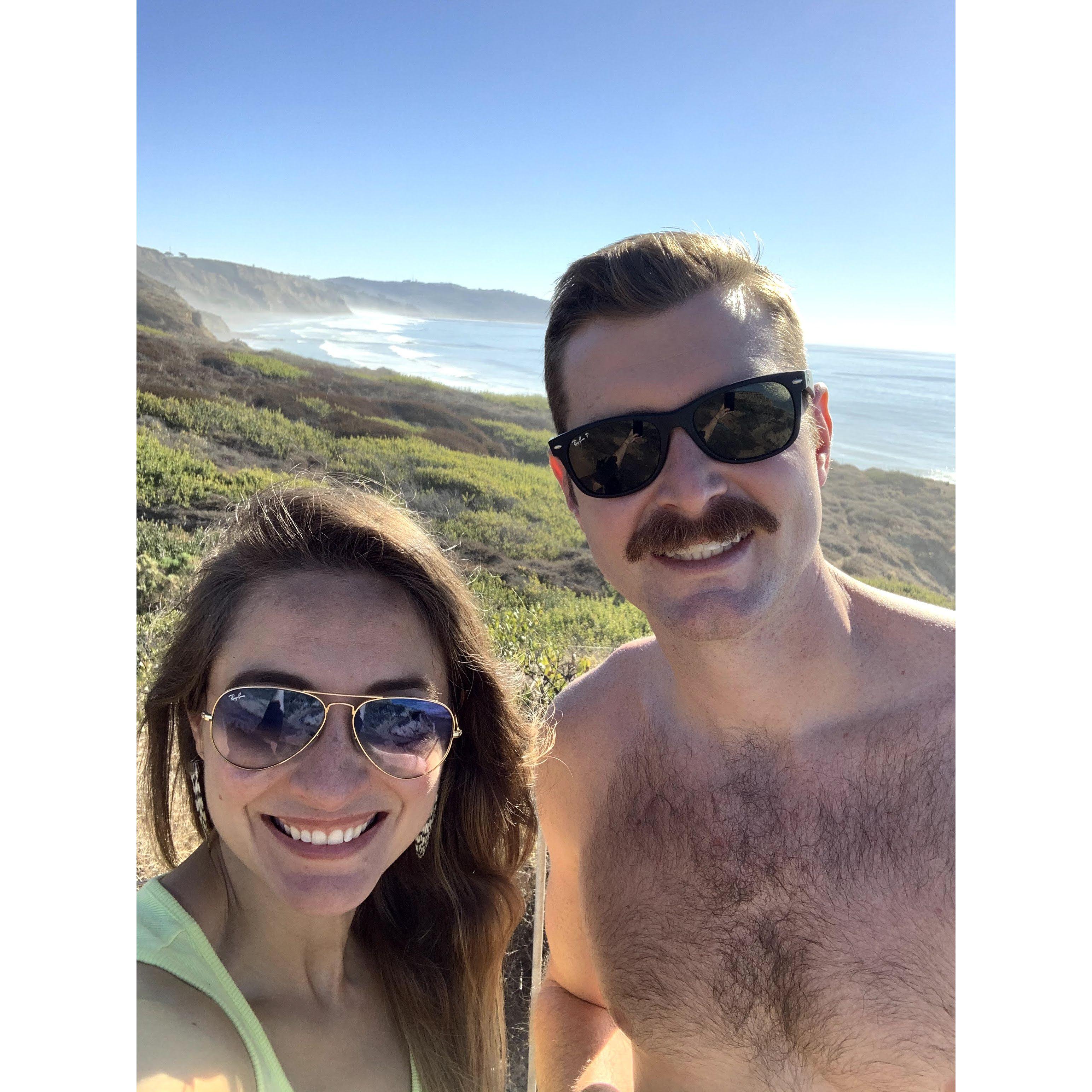 Many San Diego hikes along the California coastline to escape the desert heat when Taylor was stationed at Edwards Air Force Base