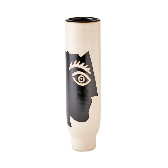 Global Views Hombra Vase in Natural with Black Design