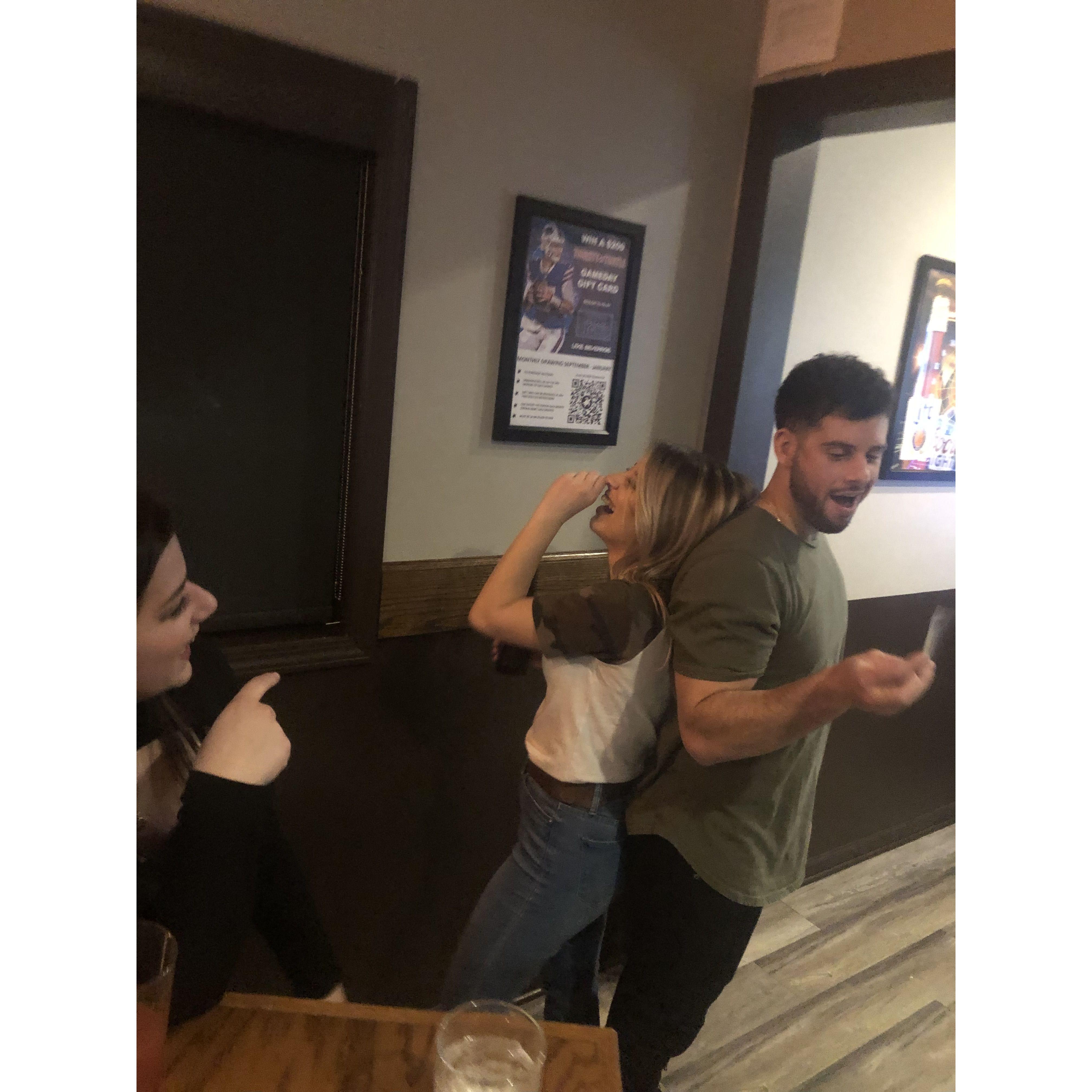 This photo was taken of us the day we met