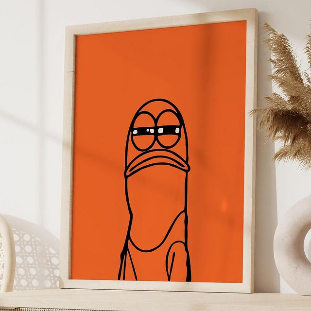 Funny Fish Print, 70s maximalist decor, Funky Wall Decor, y2k poster, Orange Wall Art, Aesthetic Print, Trendy Wall Art, Funny Dorm Print