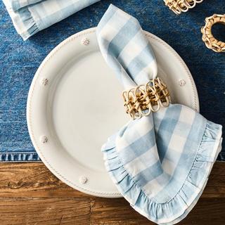 Gingham Ruffle Napkin, Set of 4