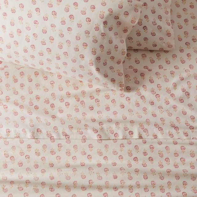 Butti Block Printed Sheet Set & Pillowcases in Rose