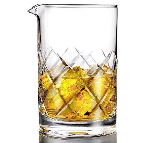 Professional Cocktail Mixing Glass - Thick Bottom Seamless Lead Free Crystal Mixing Glass 24oz (700ml)