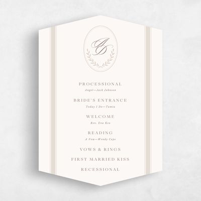 Beige Diamond Wedding Program - Clyde