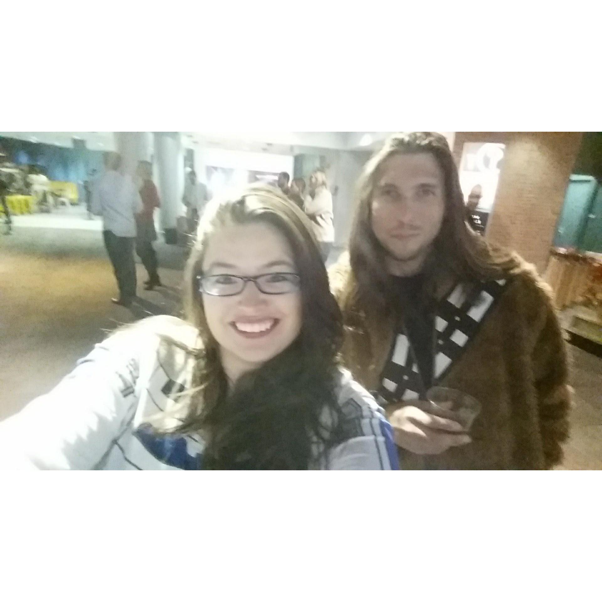 Star Wars costume party at the discovery place. R2D2 and Chewy