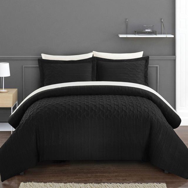 Chic Home Jazmaine 7-Piece King Comforter Set in Black