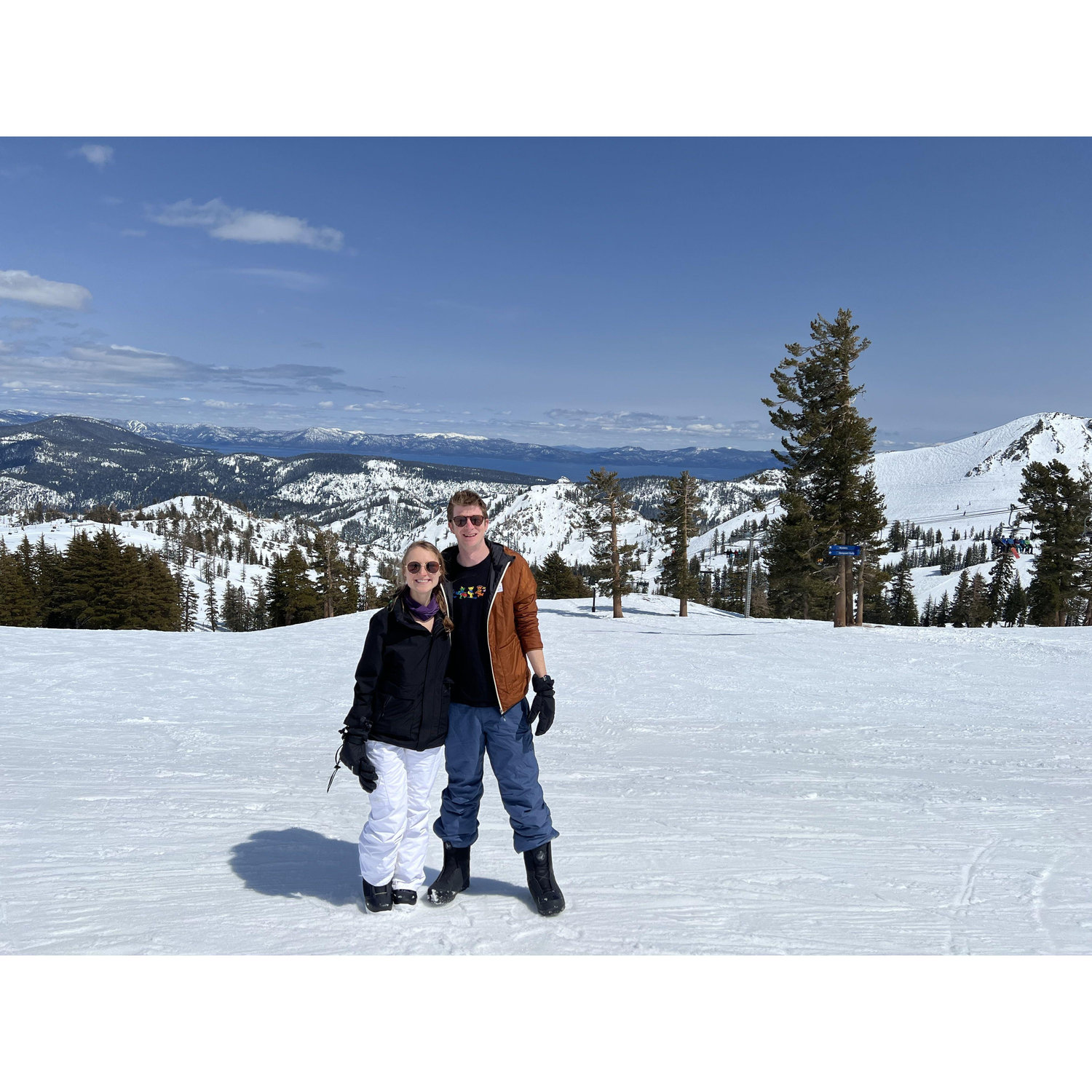 Matt taking Karolina up the slopes to teach her to snowboard. He's a good teacher and very, very patient with this woman.
