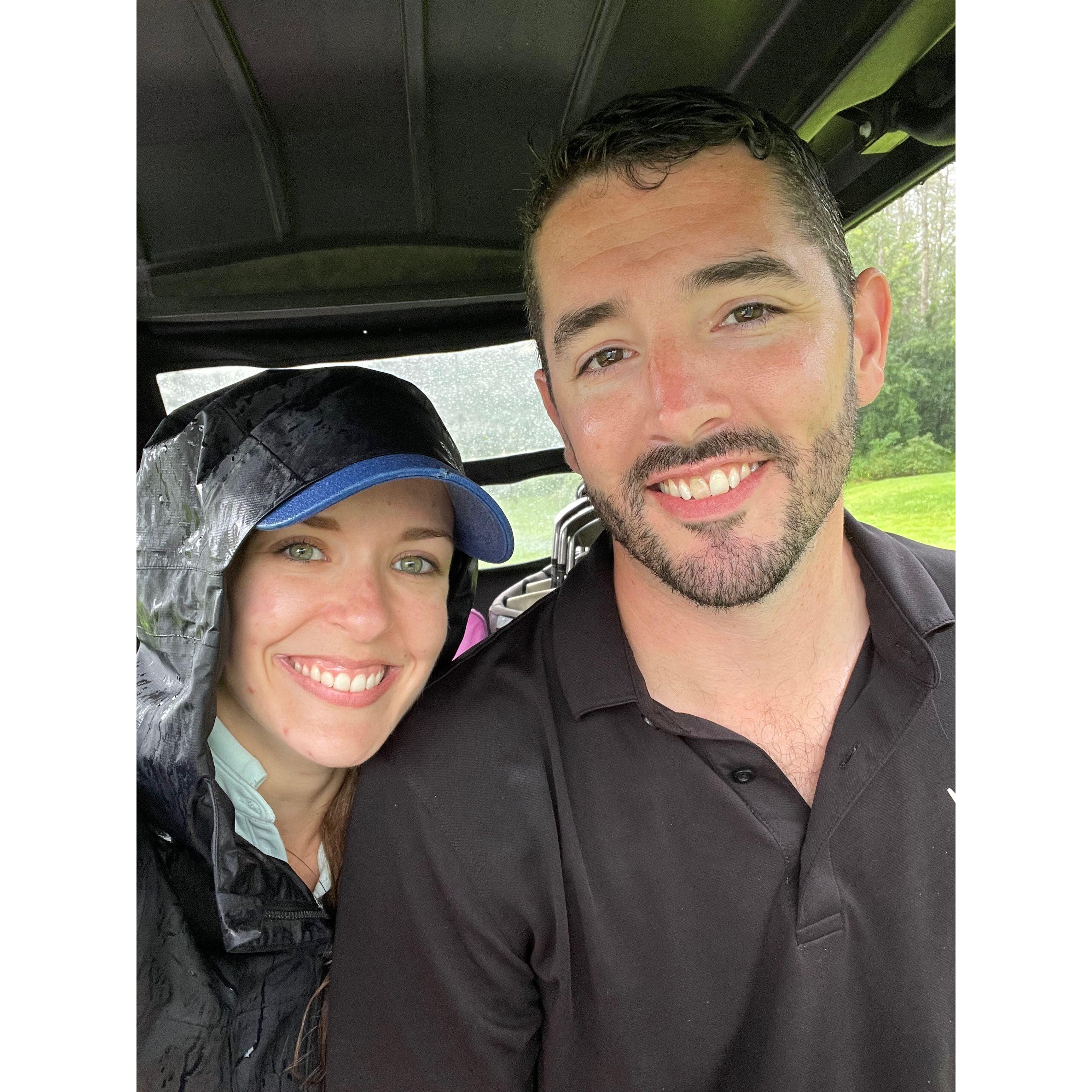 Golfing in the pouring rain!