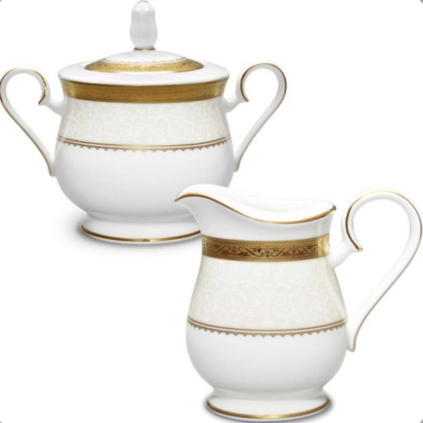 Noritake Odessa Gold Sugar and Creamer Set