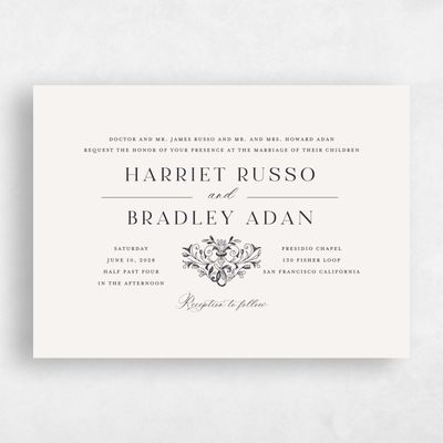 Ebony, Beige Wedding Invitation - Lockwood Landscape