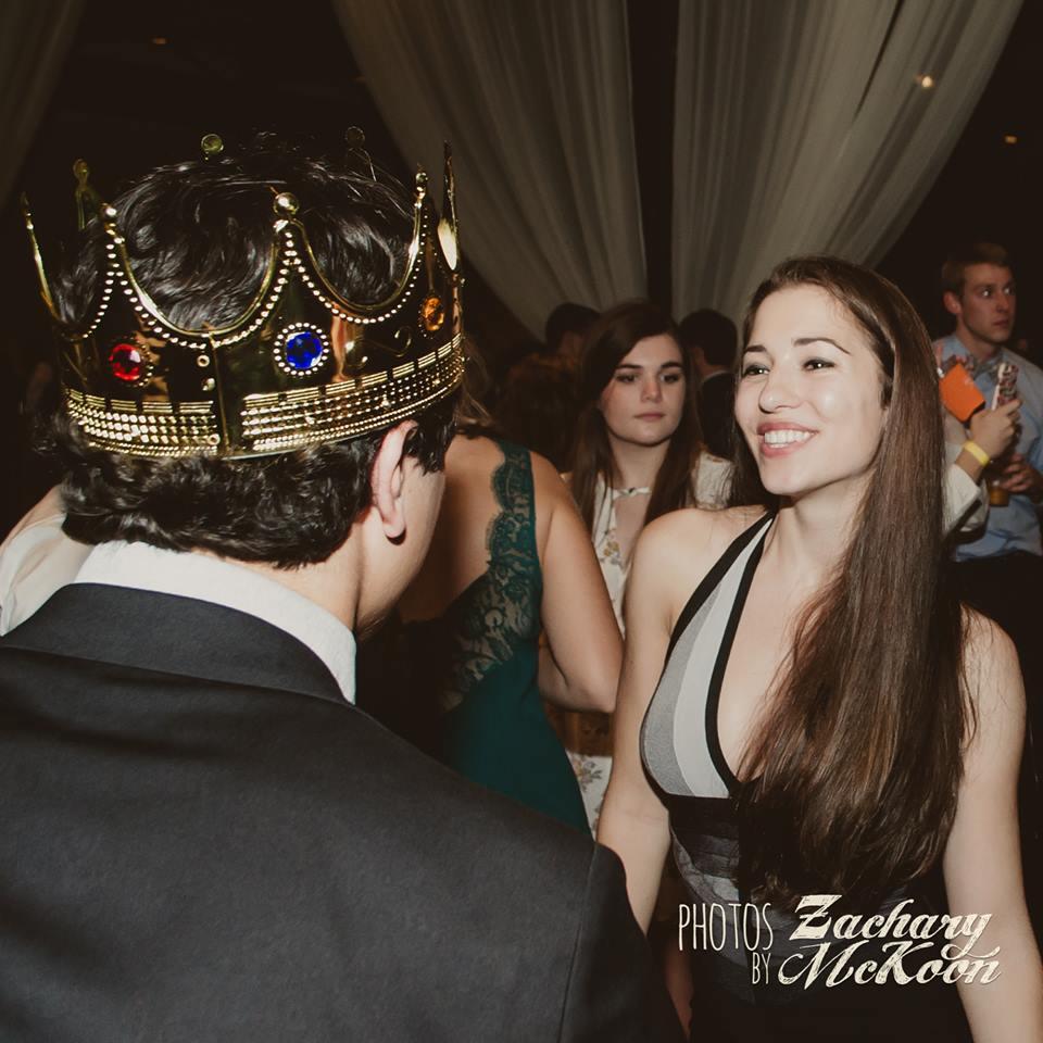 Nic being crowned sweetheart of Madeleine's sorority