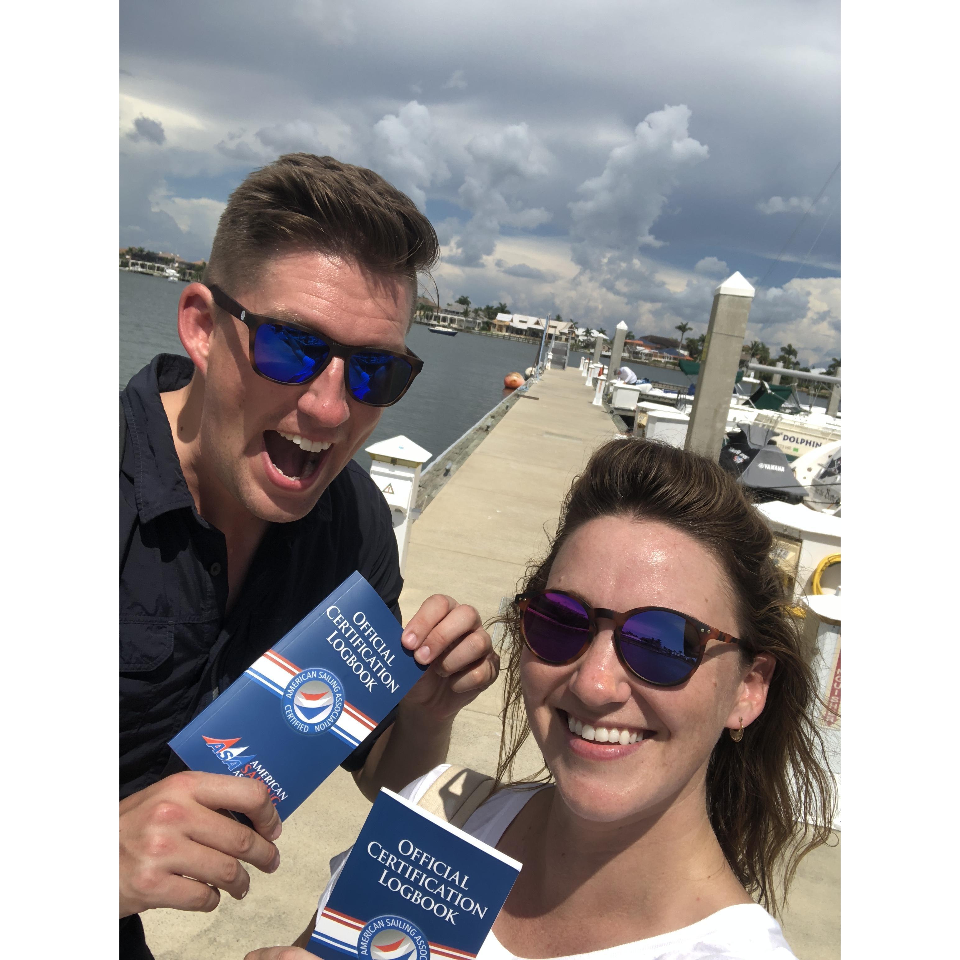 The day we completed our American Sailing Association certification! Marco Island, FL [2018]