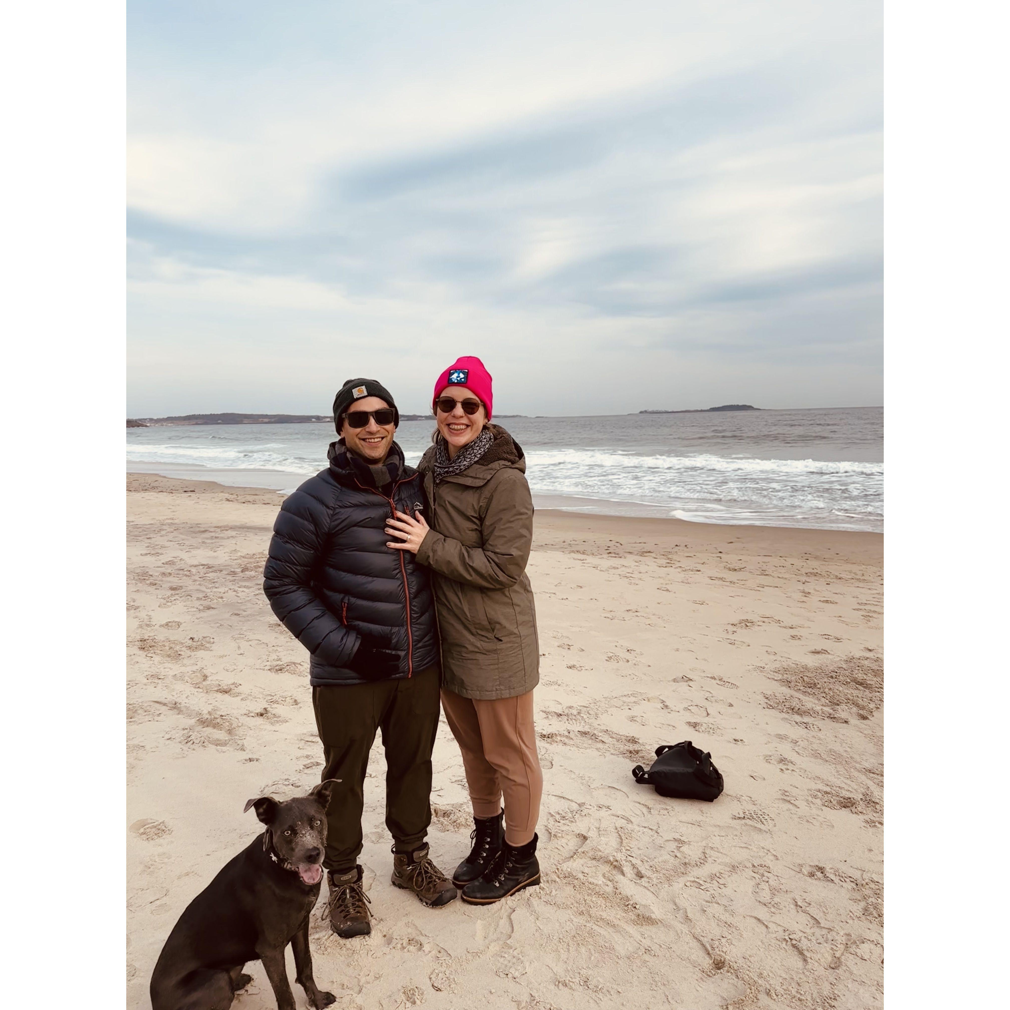 Scarborough Beach, the spot where we got engaged!