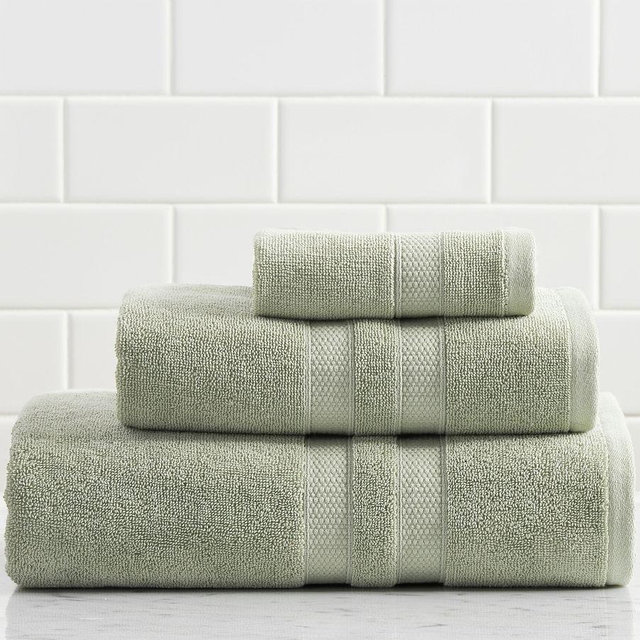 Plush Terry Bath Towel, Dark Eucalyptus