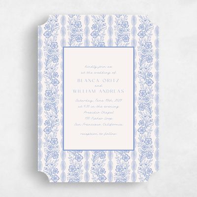 Blue Ticket Wedding Invitation - Ariadne Classic