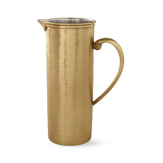 Antique Brass Hammered Pitcher
