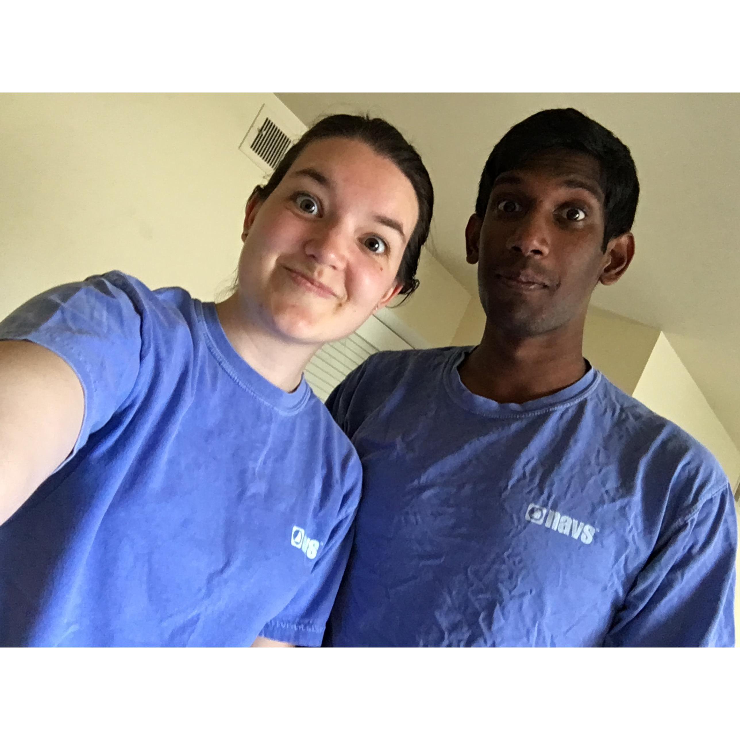 Okay, sometimes we are THAT couple...jk we're still not, Ariana changed out of this shirt as soon as she realized she and Mark were matching!