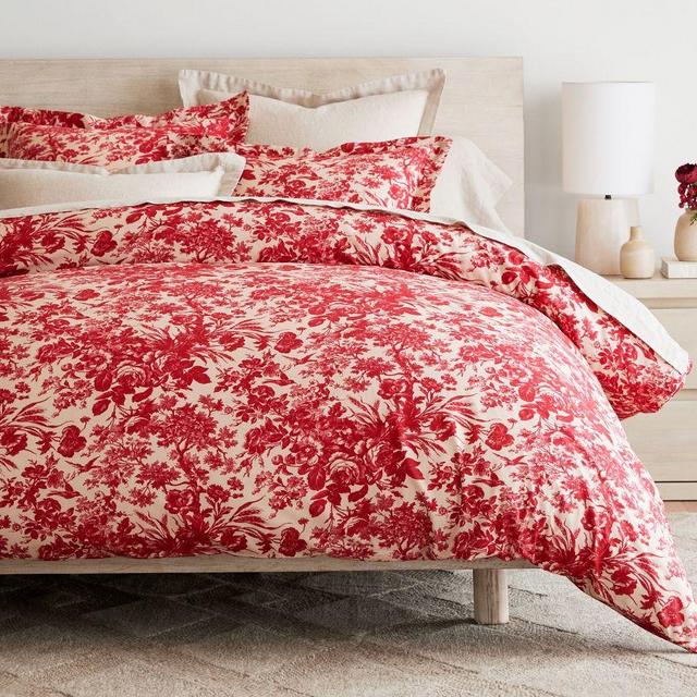 Sorrel Toile Duvet Cover, King/Cal. King, Red