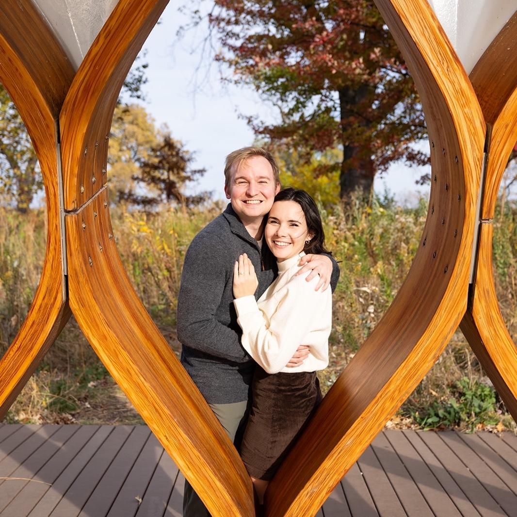 We took our engagement photos in Lincoln Park, our favorite place to walk in the summer to visit the Farmers Market and the Zoo!