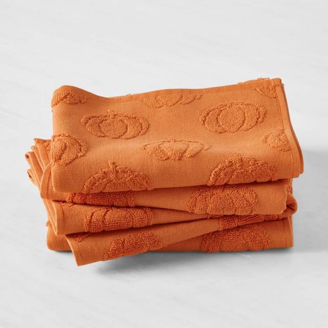 Tencel Blend Towels, 20" X 30", Set of 4, Pumpkin Orange