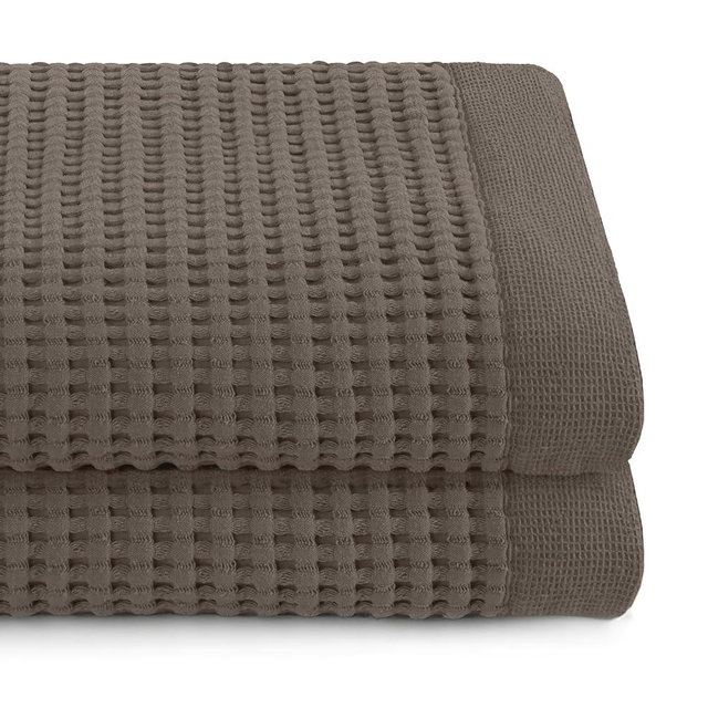 GILDEN TREE Waffle Towels for Bathroom Luxury Bath Towels, 100% Cotton Bath Towels, Quick Dry Towel, Thin Super Absorbent Lint Free Shower Towels, Bath Towels Set of 2, Modern Style (Stone)