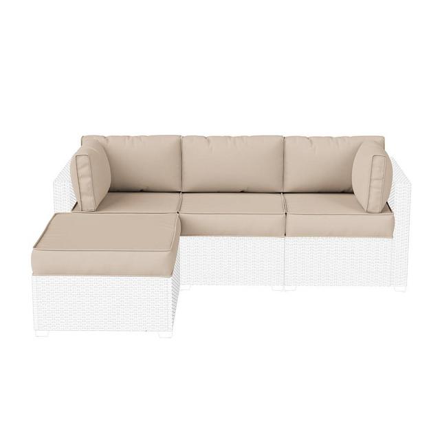 Patio Furniture Cushions, Replacement Outdoor Cushions for 4-Seat Patio Furniture, Waterproof Cushions for Outdoor Sectional Sofa Couch, Sand